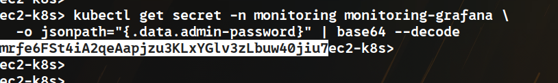 Figure 21 — Récupération du mot de passe Grafana